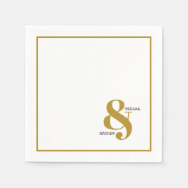 Servilleta De Papel Ampersand with Names Boda Napkins