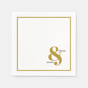 Servilleta De Papel Ampersand with Names Boda Napkins