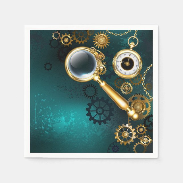 Servilleta De Papel Ampliador en estilo Steampunk (Anverso)