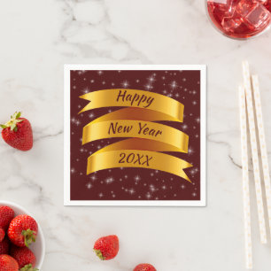Servilleta De Papel Añadir año texto feliz año nuevo 20xx cinta de