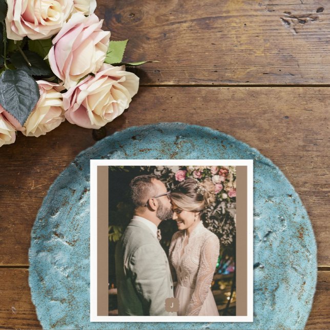 Servilleta De Papel Añadir Boda de monograma fotográfico (Subido por el creador)