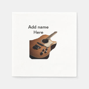 Servilleta De Papel Añadir el nombre texto guitarra acústica marrón ed