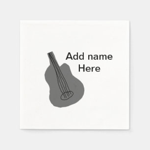Servilleta De Papel Añadir el nombre texto guitarra acústica marrón ed