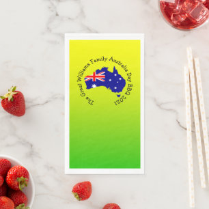 Servilleta De Papel Añadir nombre año año Australia día barbacoa