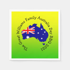 Servilleta De Papel Añadir nombre año Australia Día Coco barbacoa