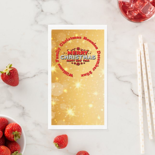 Servilleta De Papel Añadir nombre año coincidente Feliz Navidad (In situ)