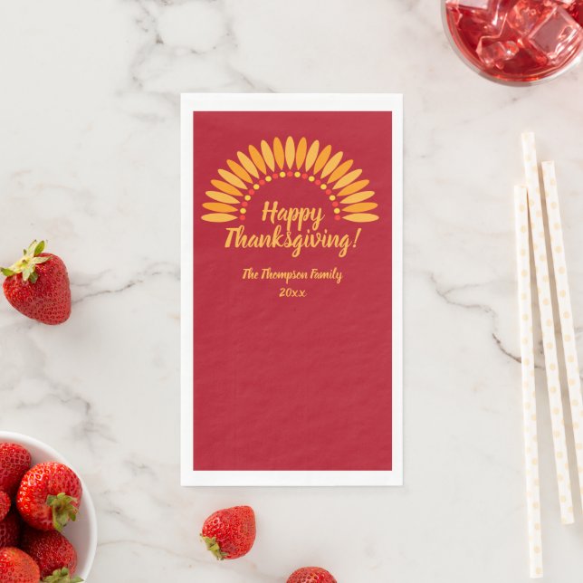 Servilleta De Papel Añadir nombre año Feliz Día de Acción de Gracias Y (In situ)