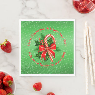 Servilleta De Papel Añadir nombre cambiar texto Navidades rojos verdes