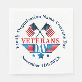 Servilleta De Papel Añadir nombre Texto Veteranos Fiesta de celebració