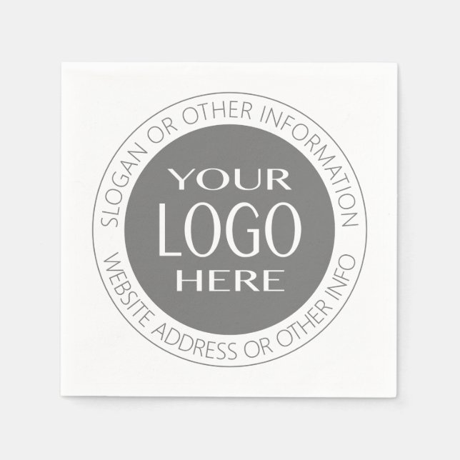 Servilleta De Papel Añadir su propio logotipo y texto circular (Anverso)
