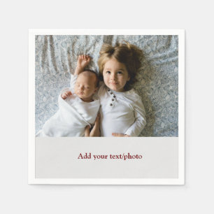 Servilleta De Papel AÑADIR SUS NAVIDADES DE TEXTO FOTOGRÁFICO mínimo