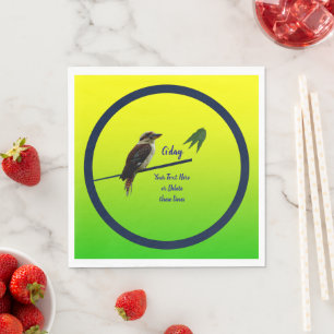 Servilleta De Papel Añadir tu texto, Fiesta australiano Kookaburra