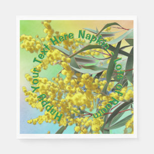 Servilleta De Papel Añadir Wattle & Gum Leaves de texto Aussie Luncheo
