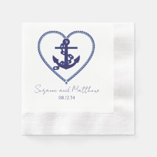 Servilleta De Papel Anchor Love Nautical Boda Napkins Napkins