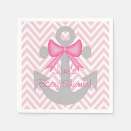 Servilleta De Papel Anchors Away Chica Baby Shower Napkins