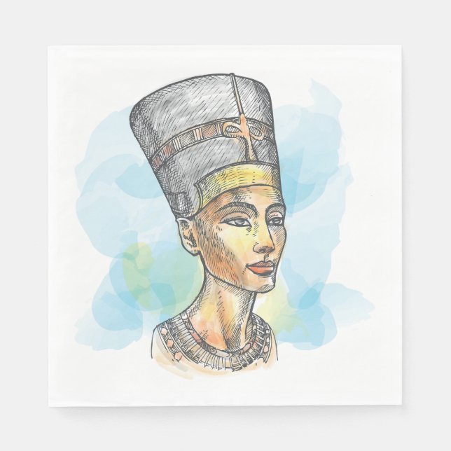 Servilleta De Papel Ancient Egyptian Queen Nefertiti Bust Sketch (Anverso)