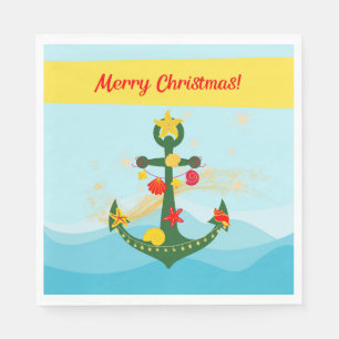 Servilleta De Papel Ancla de Navidad Náutica