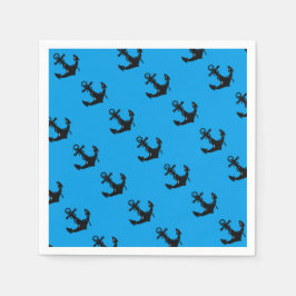 Servilleta De Papel Anclaje de barco negro