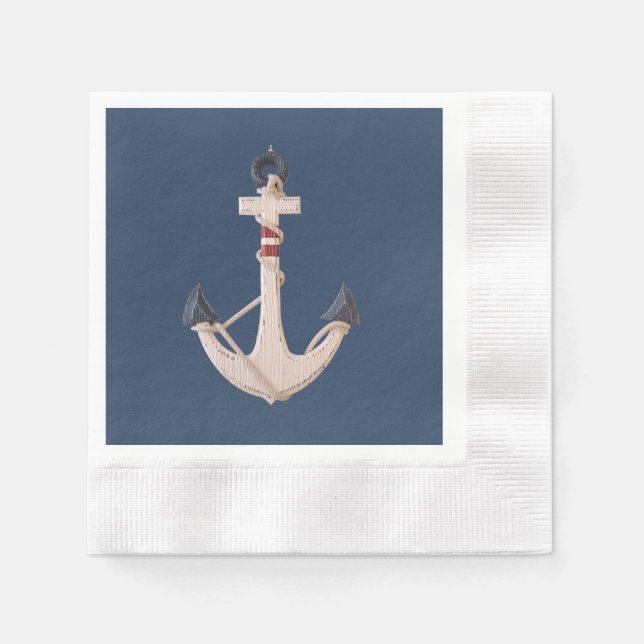Servilleta De Papel anclaje náutico con cuerda (Anverso)