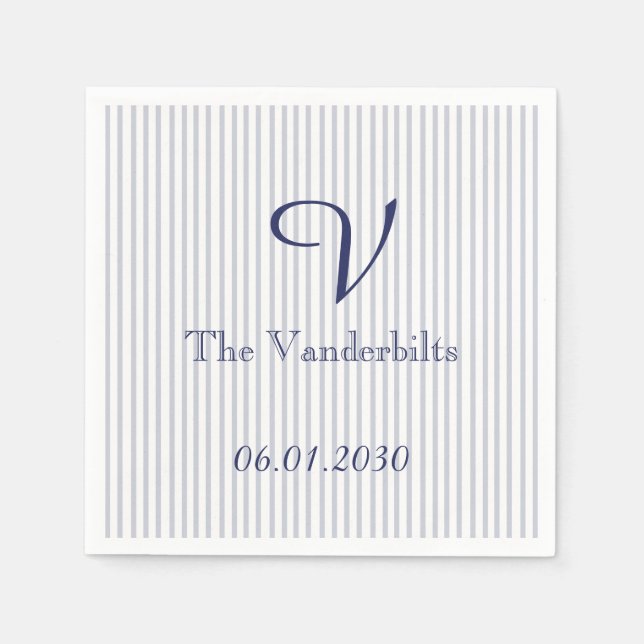 Servilleta De Papel Anclaje náutico en Boda de banda gris (Anverso)