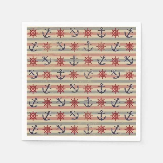 Servilleta De Papel Anclajes náuticos de Guay y volantes de navegación (Anverso)