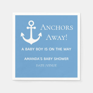 Servilleta De Papel Anclas alejadas del Baby Shower de anclaje azul