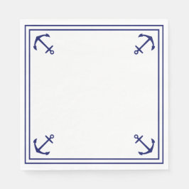 Servilleta De Papel Anclas azules en blanco