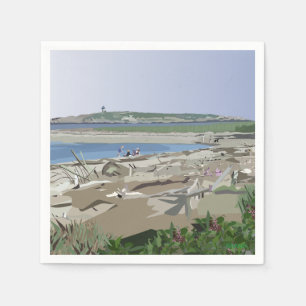 Servilleta De Papel Andrea Brand #1 Beach Day Popham Beach Maine