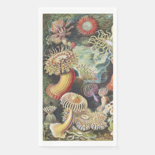 Servilleta De Papel Anémonas de Mar de Haeckel Arte Náutico de Vida Ma