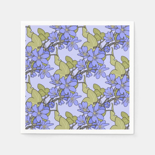 Servilleta De Papel Anemones azules (Anverso)