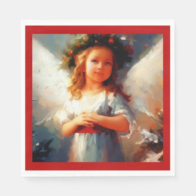 Servilleta De Papel Ángel 1 de los navidades (Anverso)