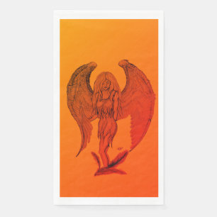 Servilleta De Papel Ángel al estilo tatuaje