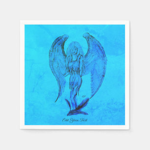 Servilleta De Papel Ángel al estilo tatuaje