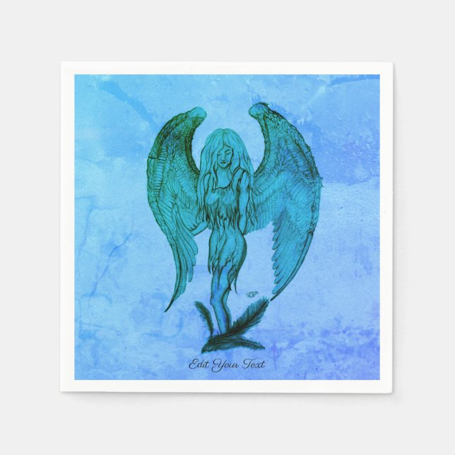 Servilleta De Papel Ángel al estilo tatuaje (Anverso)