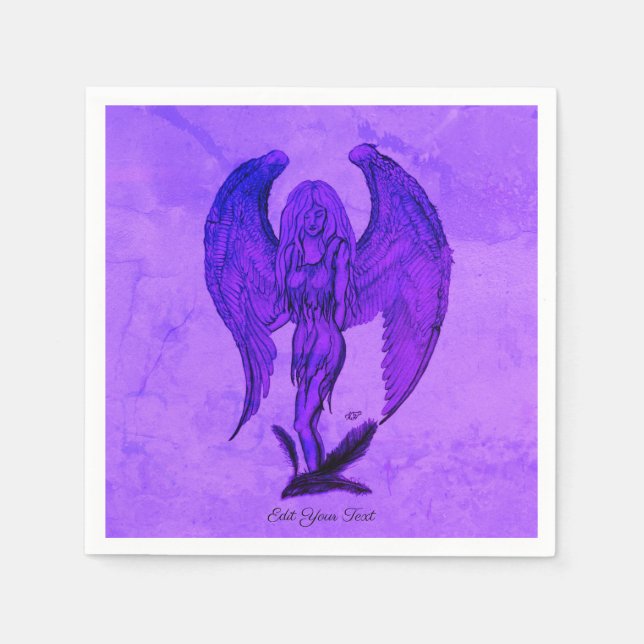 Servilleta De Papel Ángel al estilo tatuaje (Anverso)