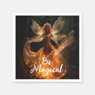 Servilleta De Papel Ángel de hadas mágicas con alas en la encía forest