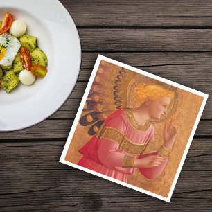 Servilleta De Papel Ángel de oro rosa vintage