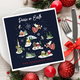 Servilleta De Papel Angel Peace on Earth Navidades