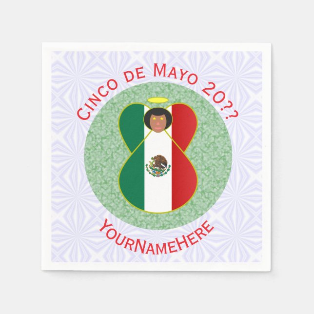 Servilleta De Papel Ángel Personalizado de Cinco de Mayo Mexicano  (Anverso)