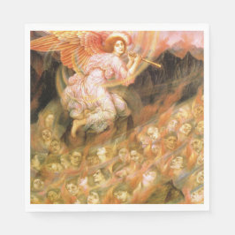 Servilleta De Papel Angel Piping a las almas en el infierno