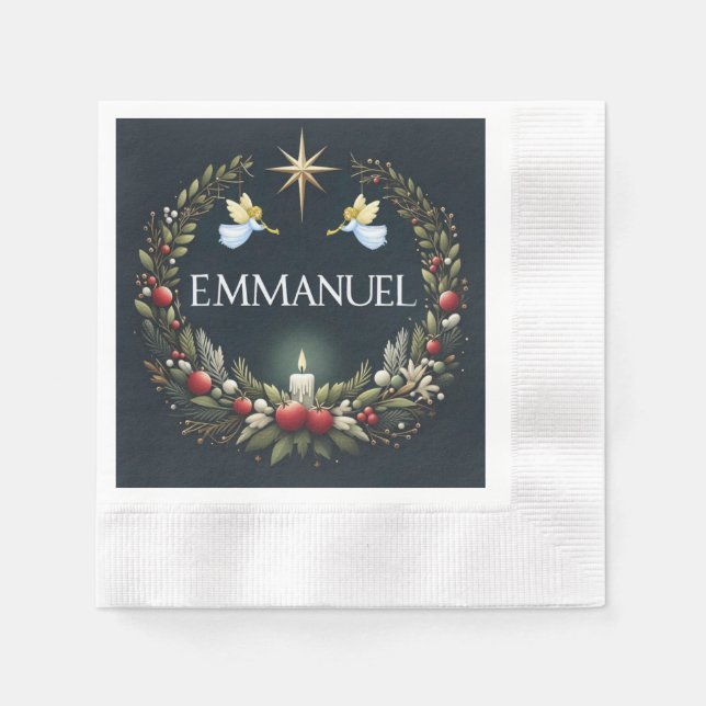 Servilleta De Papel Ángeles Navidades de Emmanuel (Anverso)