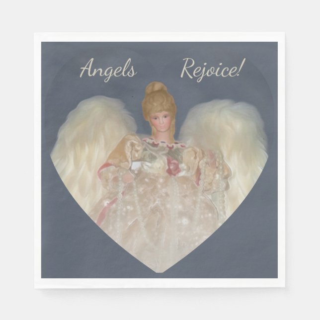 Servilleta De Papel Angels Rejoice Traditional Blue Holiday (Anverso)