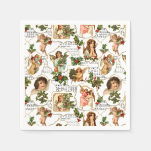 Servilleta De Papel Angels vintage celestiales, Holly y Collage musica
