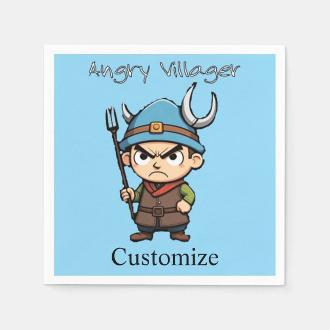 Servilleta De Papel Angry Villager Pitchfork Thunder_Cove (Anverso)