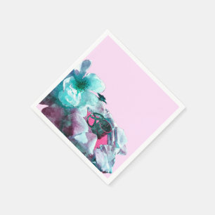 Servilleta De Papel Anillos con pétalos de rosa blancos