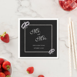 Servilleta De Papel Anillos de boda de diamantes elegantes