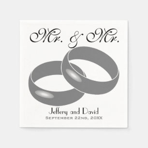 Servilleta De Papel Anillos de Boda Gay Personalizados Boda