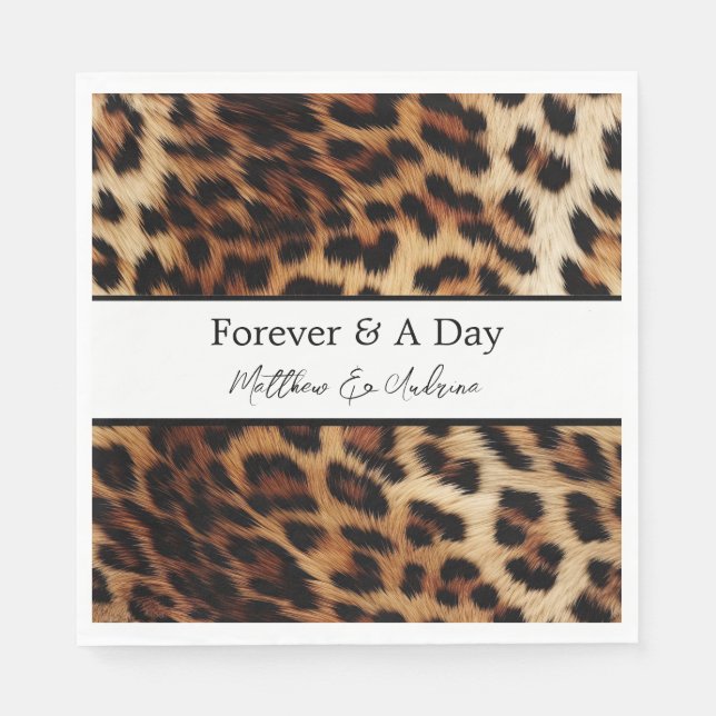 Servilleta De Papel Animal de leopardo de las cremas marrones (Anverso)