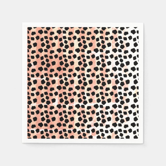 Servilleta De Papel Animal Prints Black and Pink (Anverso)