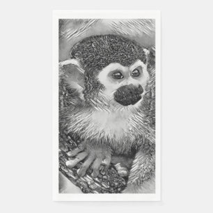 Servilleta De Papel AnimalArtBW_Monkey_002